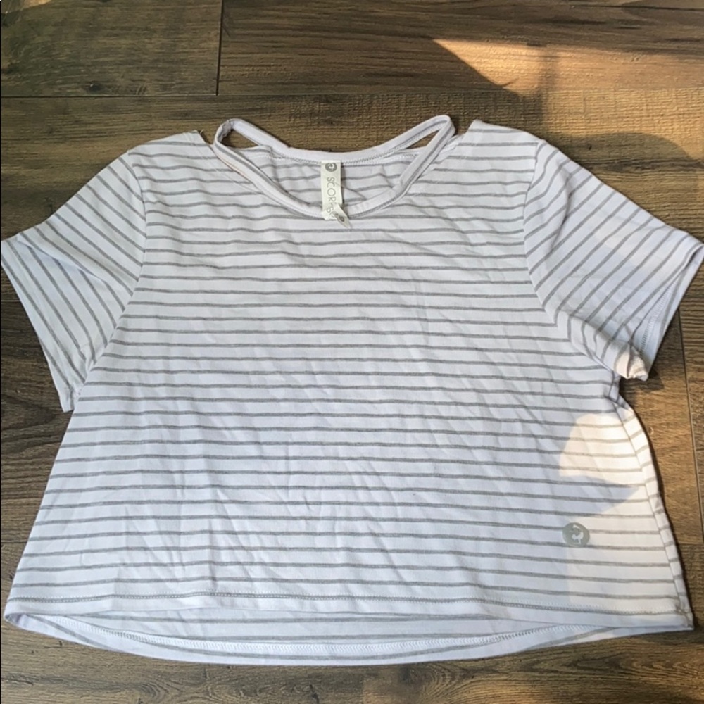 Stripped workout crop top